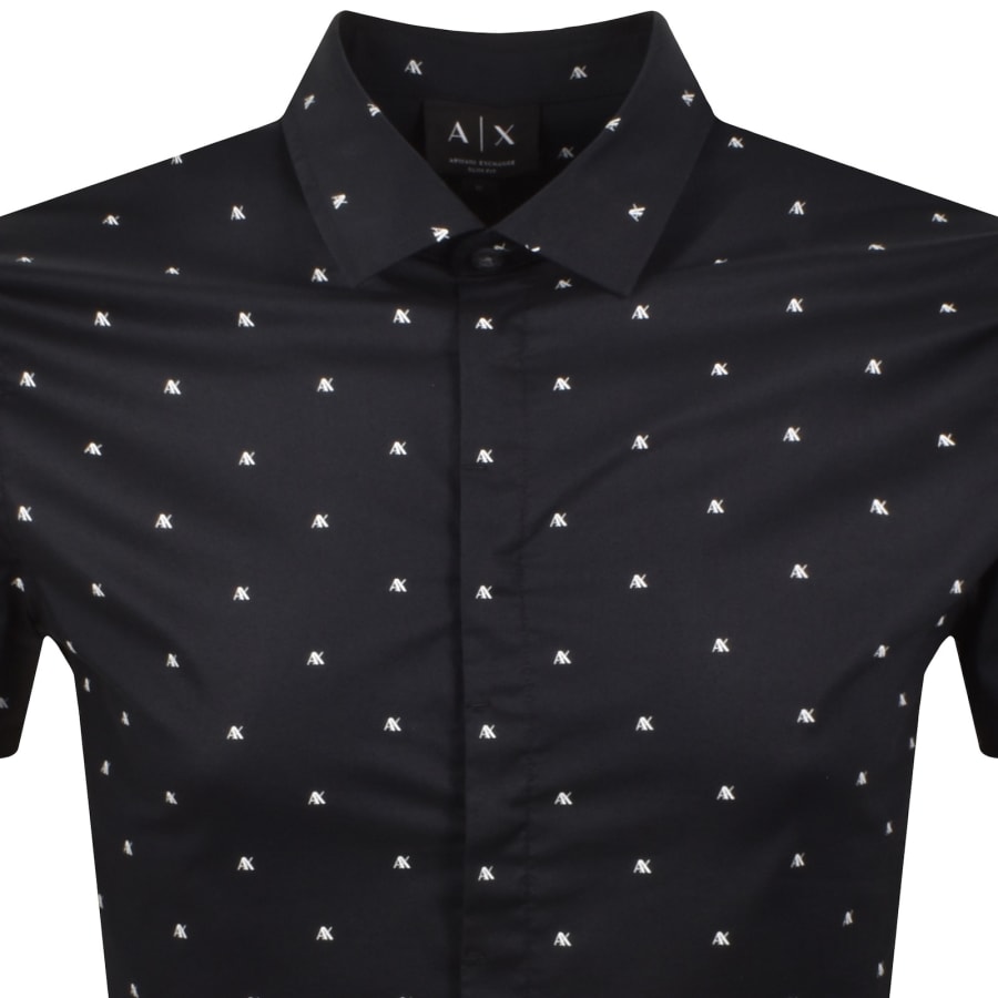 Armani Exchange AX Pattern Shirt Deep Navy | Mainline Menswear us